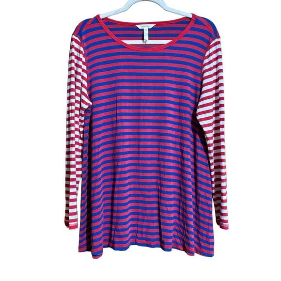 Matilda Jane Tunic Top Womens Large Multicolor Nautical Stripe Stretch Blouse - Picture 1 of 8